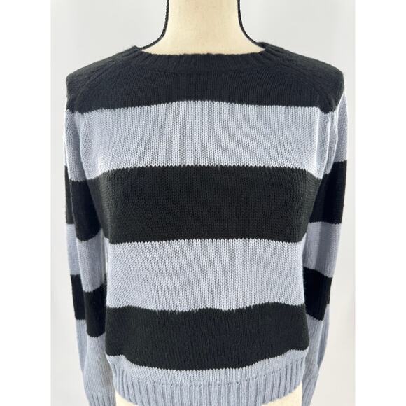 Rag & Bone Blue Black Stripe Lou Pullover Sweater Small Alpaca - Picture 3 of 8